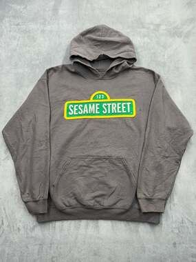 Sesame Street Logo Brown Pullover Hoodie Sweatshirt
